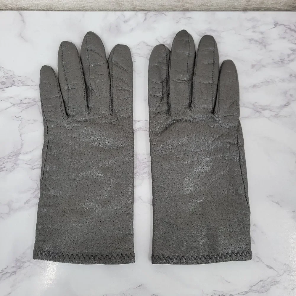 Fownes Vintage Classic Grey Leather Driving Gloves